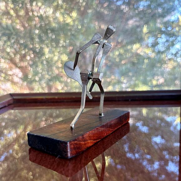 Vintage Brutalist Nail Art Sculpture Tennis Player Metal Figurine, Made in Spain - Picture 2 of 14